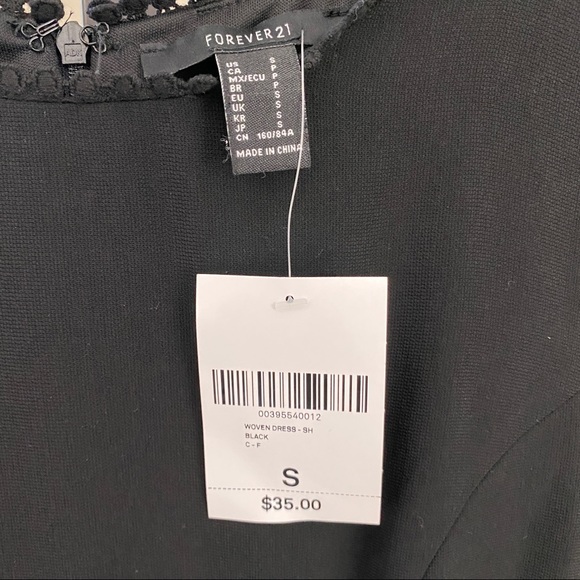 Black Crochet-Trim flirty and classic Mini Dress - NWT - Picture 4 of 14